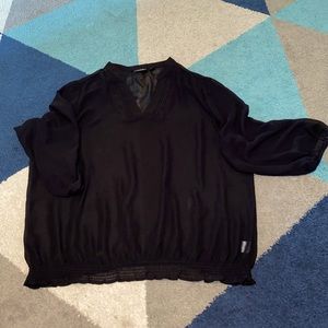Ana XL sheer black top